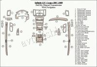 Декоративные накладки салона Infiniti G37 2007-2009 полный набор, Механическая коробка передач, с навигацией